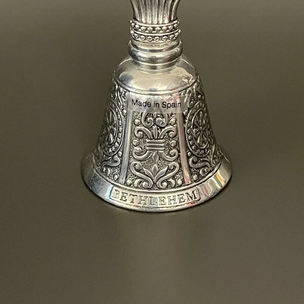 TBN‎ Trinity Broadcasting Network Bethlehem Silver-tone Metal Bell Made in Spain